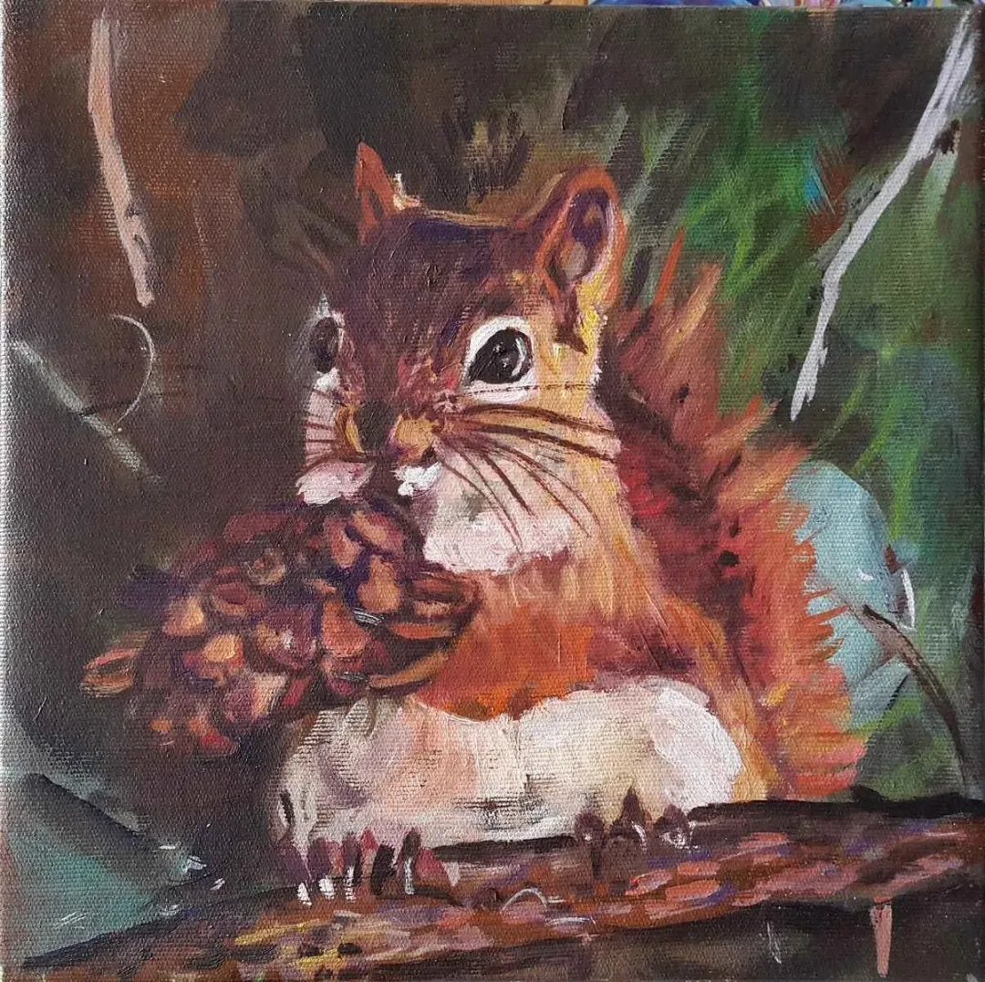 "isimsiz" eseri NİL KÖKEN tarafından 2016 yılında 25x25 cm ölçülerinde Tuval üzeri yağlı boya tekniği ile yapılmıştır.