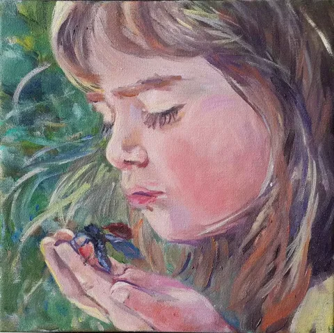 NİL KÖKEN — “isimsiz”, 2016 "isimsiz" eseri NİL KÖKEN tarafından 2016 yılında 25x25 cm ölçülerinde Tuval üzeri yağlı boya tekniği ile yapılmıştır.