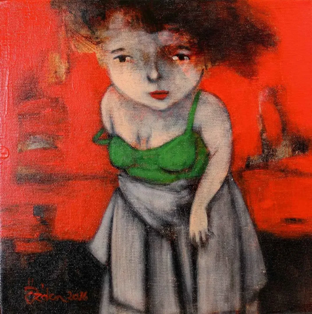 "isimsiz" eseri ÖZDEN GEZER tarafından 2016 yılında 25x25 cm ölçülerinde Tuval üzeri yağlı boya tekniği ile yapılmıştır.