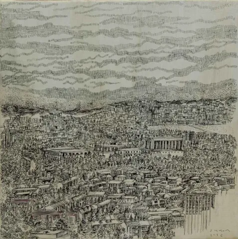 "isimsiz" eseri SÜMEYYE YUŞAN tarafından 2016 yılında 25x25 cm ölçülerinde Tuval üzeri karışık teknik tekniği ile yapılmıştır.