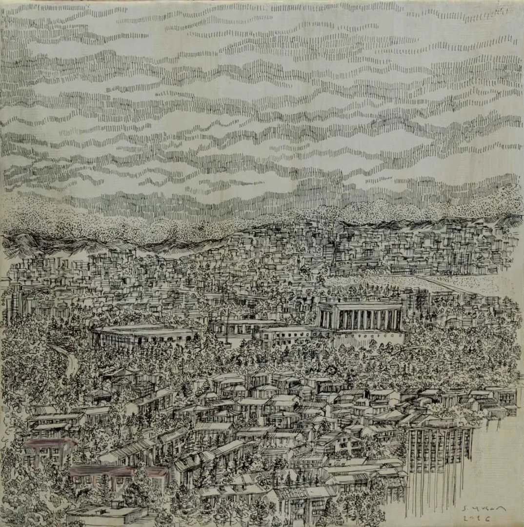 "isimsiz" eseri SÜMEYYE YUŞAN tarafından 2016 yılında 25x25 cm ölçülerinde Tuval üzeri karışık teknik tekniği ile yapılmıştır.