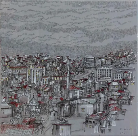 "isimsiz" eseri SÜMEYYE YUŞAN tarafından 2016 yılında 25x25 cm ölçülerinde Tuval üzeri karışık teknik tekniği ile yapılmıştır.