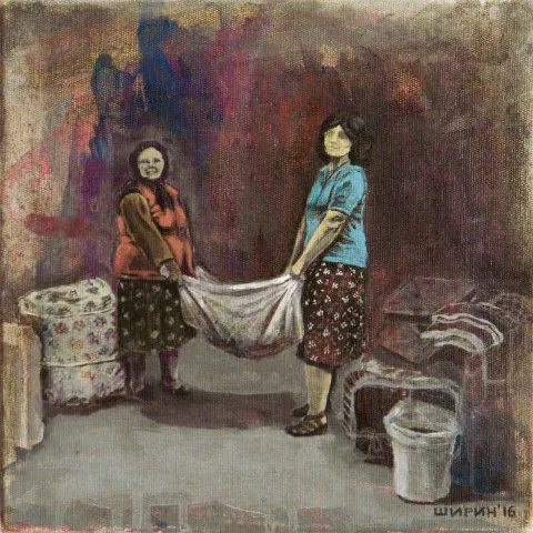 ŞİRİN YILMAZ — “isimsiz”, 2016 "isimsiz" eseri ŞİRİN YILMAZ tarafından 2016 yılında 25x25 cm ölçülerinde Tuval üzeri yağlı boya tekniği ile yapılmıştır.