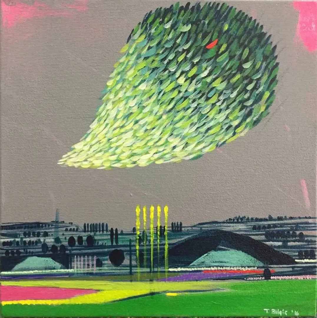 TAMER BİLGİÇ — “isimsiz”, 2016 "isimsiz" eseri TAMER BİLGİÇ tarafından 2016 yılında 25x25 cm ölçülerinde Tuval üzeri akrilik boya tekniği ile yapılmıştır.