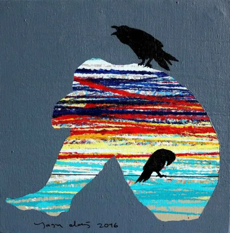 YASİN DAĞ — “isimsiz”, 2016 "isimsiz" eseri YASİN DAĞ tarafından 2016 yılında 25x25 cm ölçülerinde Tuval üzeri akrilik boya tekniği ile yapılmıştır.