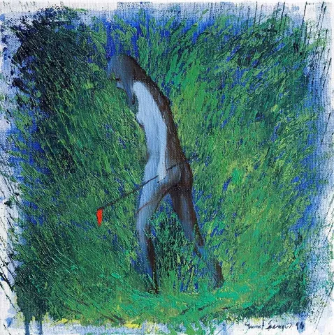"isimsiz" eseri YUSUF ŞENGÜR tarafından 2016 yılında 25x25 cm ölçülerinde Tuval üzeri yağlı boya tekniği ile yapılmıştır.