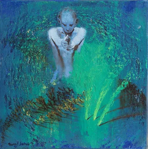 "isimsiz" eseri YUSUF ŞENGÜR tarafından 2016 yılında 25x25 cm ölçülerinde Tuval üzeri yağlı boya tekniği ile yapılmıştır.