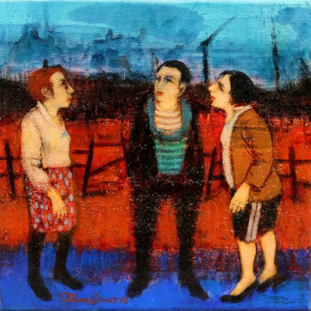 "isimsiz" eseri ORHAN UMUT tarafından 2016 yılında 25x25 cm ölçülerinde Tuval üzeri akrilik boya tekniği ile yapılmıştır.