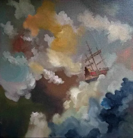 "isimsiz" eseri AĞIT UĞUR ULUDAĞ tarafından 2016 yılında 25x25 cm ölçülerinde Tuval üzeri yağlı boya tekniği ile yapılmıştır.
