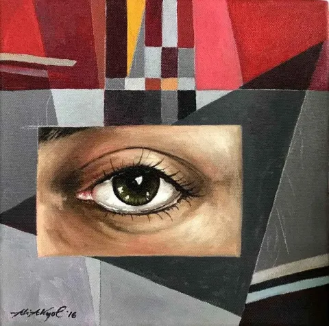 ALİ AKYOL — “isimsiz”, 2016 "isimsiz" eseri ALİ AKYOL tarafından 2016 yılında 25x25 cm ölçülerinde Tuval üzeri yağlı boya tekniği ile yapılmıştır.