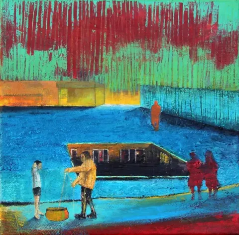 BEŞİR BAYAR — “Yeniler”, 2016 "Yeniler" eseri BEŞİR BAYAR tarafından 2016 yılında 25x25 cm ölçülerinde Tuval üzeri karışık teknik tekniği ile yapılmıştır.