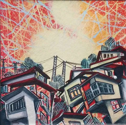 DEMET YAZICI — “isimsiz”, 2016 "isimsiz" eseri DEMET YAZICI tarafından 2016 yılında 25x25 cm ölçülerinde Tuval üzeri akrilik ve yağlı boya tekniği ile yapılmıştır.