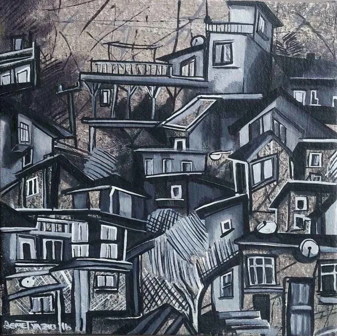 "isimsiz" eseri DEMET YAZICI tarafından 2016 yılında 25x25 cm ölçülerinde Tuval üzeri akrilik ve yağlı boya tekniği ile yapılmıştır.