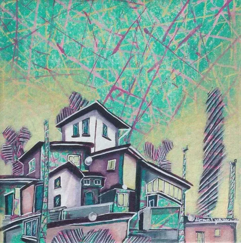 "isimsiz" eseri DEMET YAZICI tarafından 2016 yılında 25x25 cm ölçülerinde Tuval üzeri akrilik ve yağlı boya tekniği ile yapılmıştır.