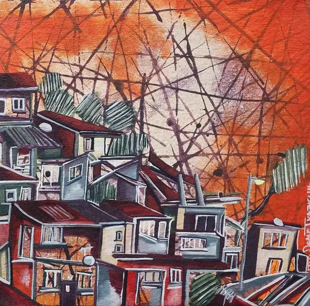 "isimsiz" eseri DEMET YAZICI tarafından 2016 yılında 25x25 cm ölçülerinde Tuval üzeri akrilik ve yağlı boya tekniği ile yapılmıştır.