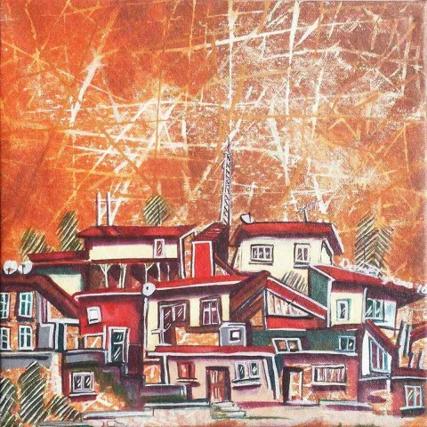 "isimsiz" eseri DEMET YAZICI tarafından 2016 yılında 25x25 cm ölçülerinde Tuval üzeri akrilik ve yağlı boya tekniği ile yapılmıştır.