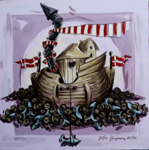 "isimsiz" eseri DİLAN DUYMAZ tarafından 2016 yılında 25x25 cm ölçülerinde Tuval üzeri yağlı boya tekniği ile yapılmıştır.