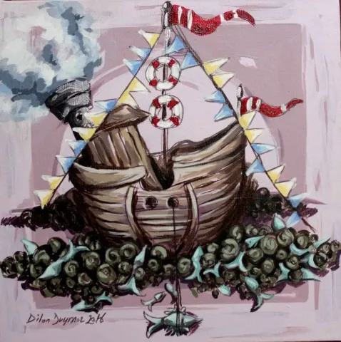 "isimsiz" eseri DİLAN DUYMAZ tarafından 2016 yılında 25x25 cm ölçülerinde Tuval üzeri yağlı boya tekniği ile yapılmıştır.