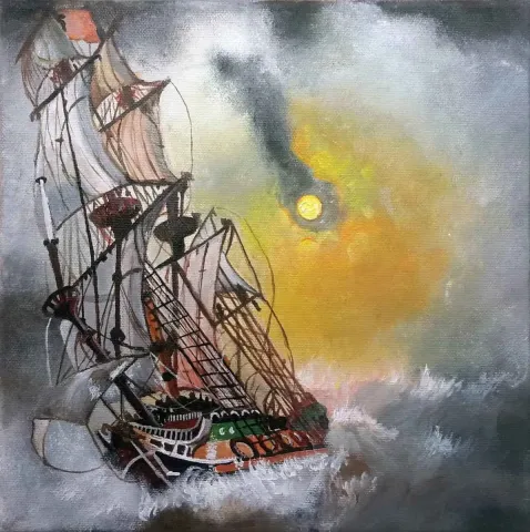 HATİCE ÇEVİK — “isimsiz”, 2016 "isimsiz" eseri HATİCE ÇEVİK tarafından 2016 yılında 25x25 cm ölçülerinde Tuval üzeri yağlı boya tekniği ile yapılmıştır.