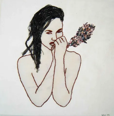HATİCE DOĞAN — “isimsiz”, 2016 "isimsiz" eseri HATİCE DOĞAN tarafından 2016 yılında 25x25 cm ölçülerinde Tuval üzeri karışık teknik tekniği ile yapılmıştır.