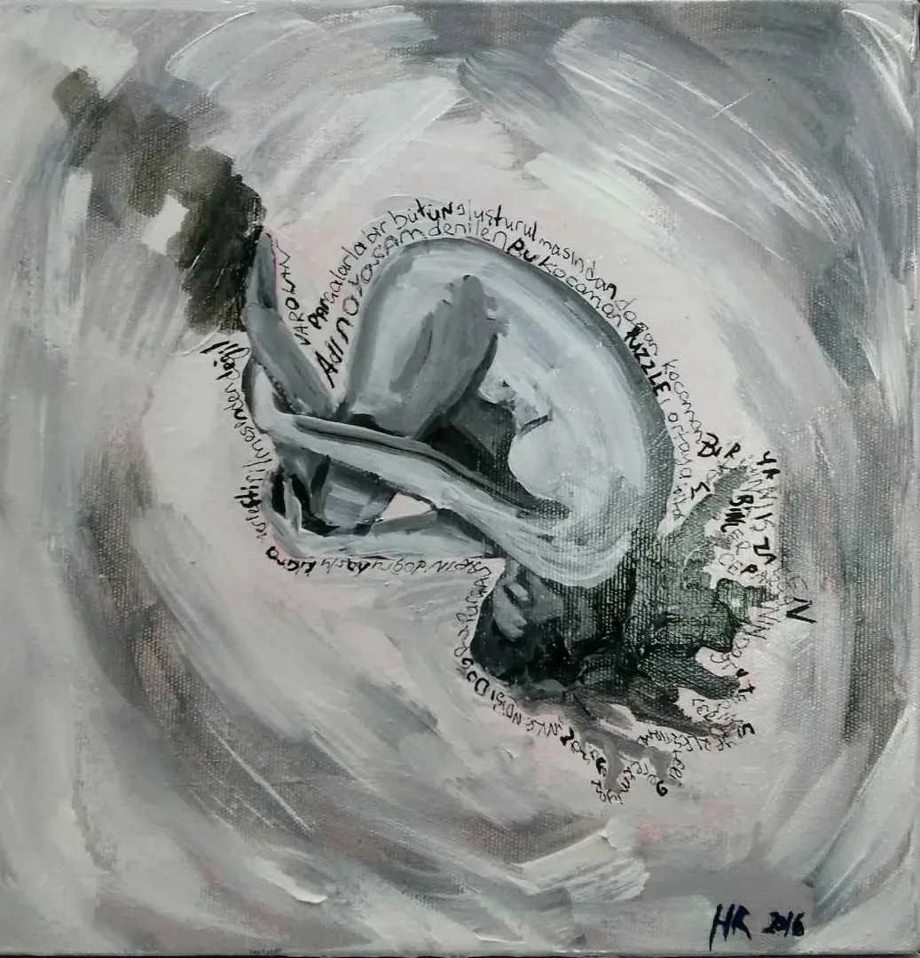 "isimsiz" eseri HÜSEYİN RÜSTEMOĞLU tarafından 2016 yılında 25x25 cm ölçülerinde Tuval üzeri yağlı boya tekniği ile yapılmıştır.