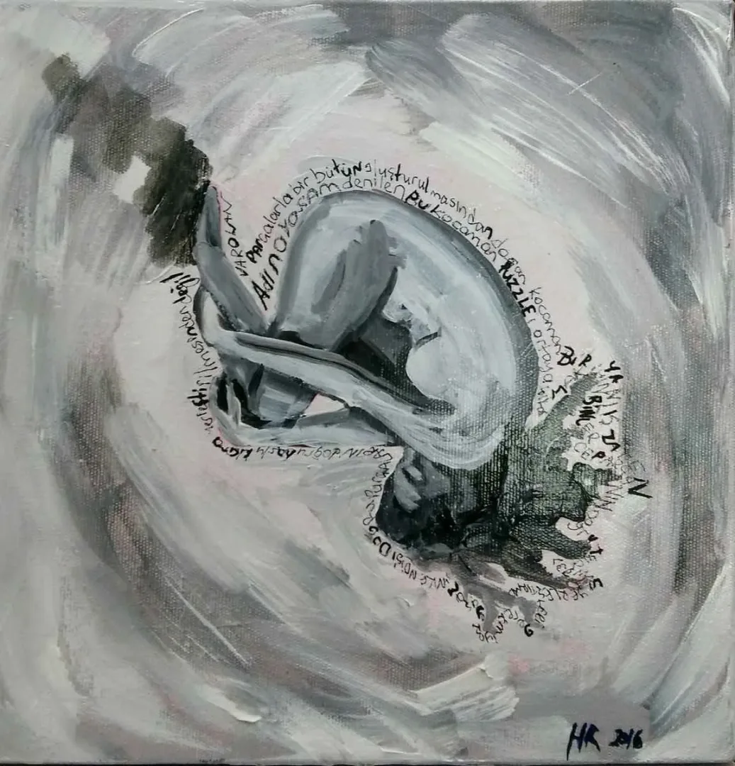 "isimsiz" eseri HÜSEYİN RÜSTEMOĞLU tarafından 2016 yılında 25x25 cm ölçülerinde Tuval üzeri yağlı boya tekniği ile yapılmıştır.