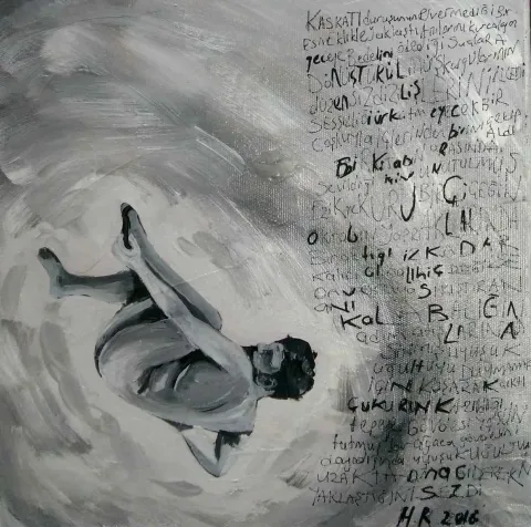 HÜSEYİN RÜSTEMOĞLU — “isimsiz”, 2016 "isimsiz" eseri HÜSEYİN RÜSTEMOĞLU tarafından 2016 yılında 25x25 cm ölçülerinde Tuval üzeri yağlı boya tekniği ile yapılmıştır.