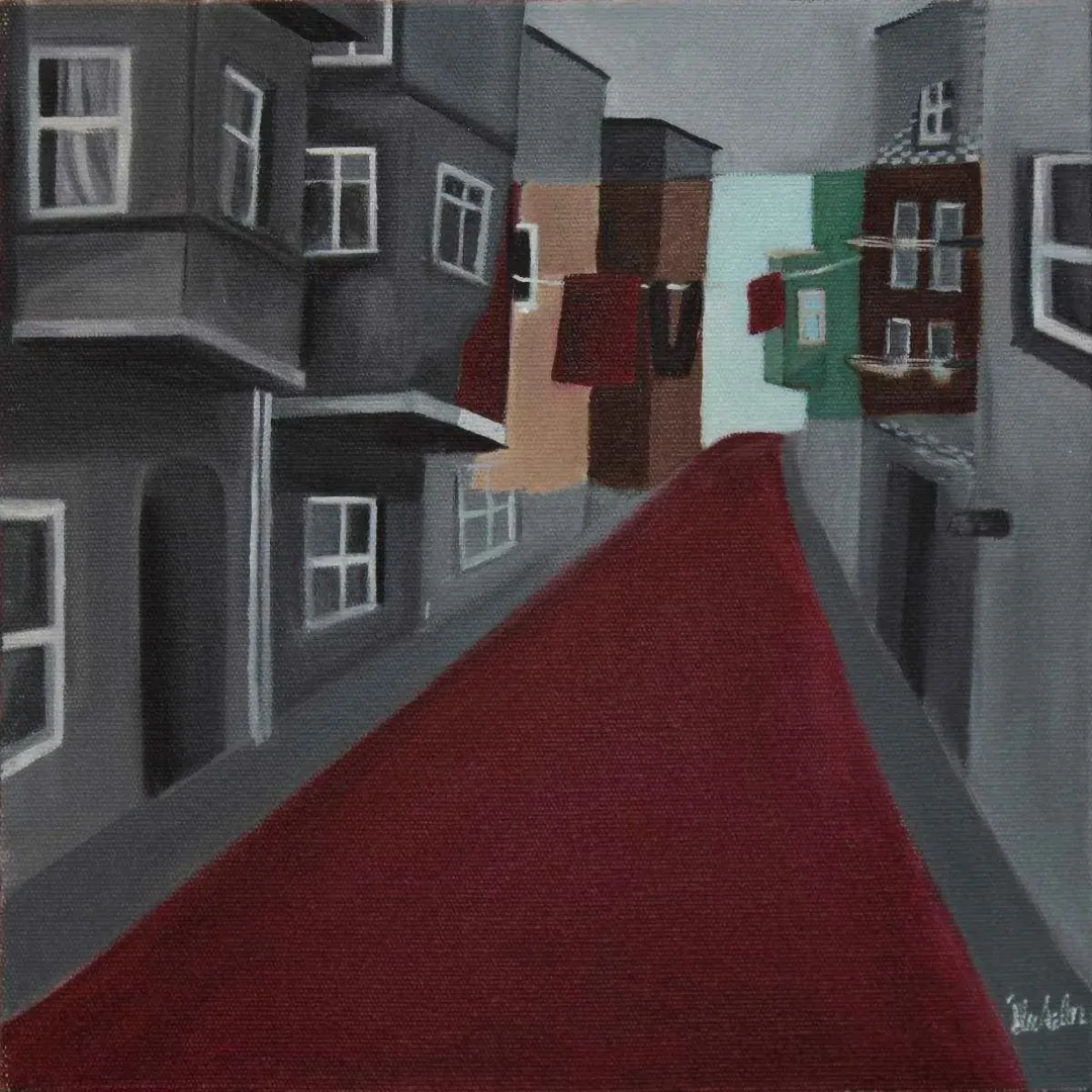 yakınlaştır "Kırmızı Yol" eseri İLSU ASLAN tarafından 2016 yılında 25x25 cm ölçülerinde Tuval üzeri yağlı boya tekniği ile yapılmıştır.