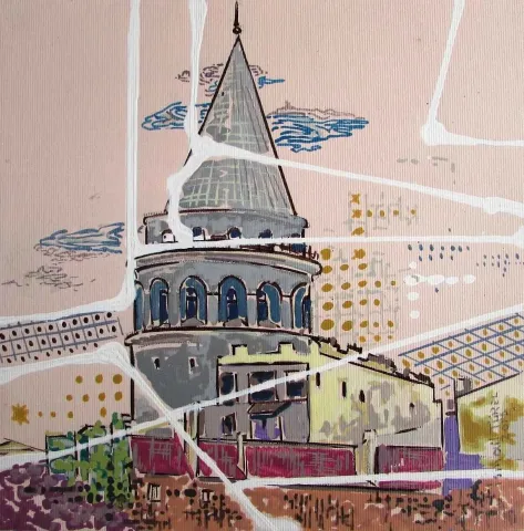 İSMAİL TÜREL — “Galata”, 2016 "Galata" eseri İSMAİL TÜREL tarafından 2016 yılında 25x25 cm ölçülerinde Tuval üzeri yağlı boya tekniği ile yapılmıştır.