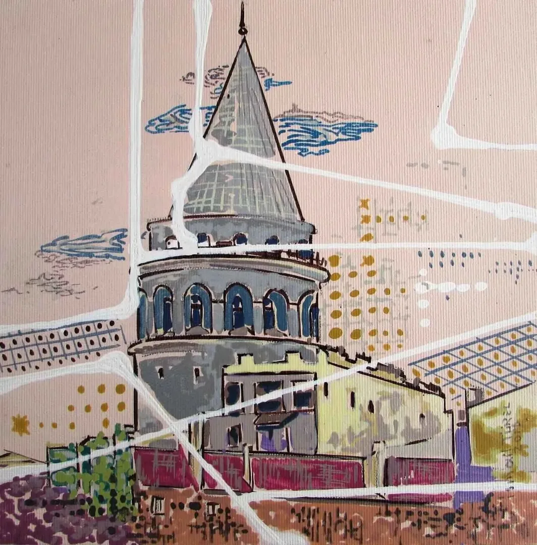 "Galata" eseri İSMAİL TÜREL tarafından 2016 yılında 25x25 cm ölçülerinde Tuval üzeri yağlı boya tekniği ile yapılmıştır.