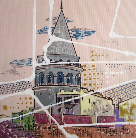 İSMAİL TÜREL — “Galata”, 2016 "Galata" eseri İSMAİL TÜREL tarafından 2016 yılında 25x25 cm ölçülerinde Tuval üzeri yağlı boya tekniği ile yapılmıştır.