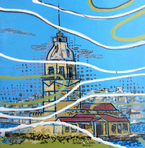 İSMAİL TÜREL — “Kız Kulesi”, 2016 "Kız Kulesi" eseri İSMAİL TÜREL tarafından 2016 yılında 25x25 cm ölçülerinde Tuval üzeri yağlı boya tekniği ile yapılmıştır.