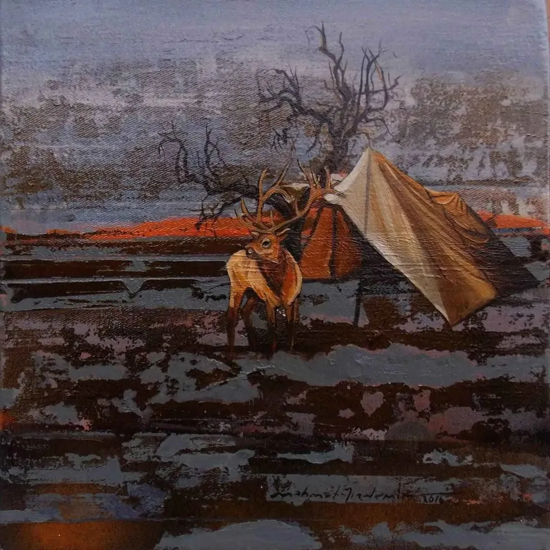 yakınlaştır "isimsiz" eseri MAHMUT ÖZDEMİR tarafından 2016 yılında 25x25 cm ölçülerinde Tuval üzeri yağlı boya tekniği ile yapılmıştır.