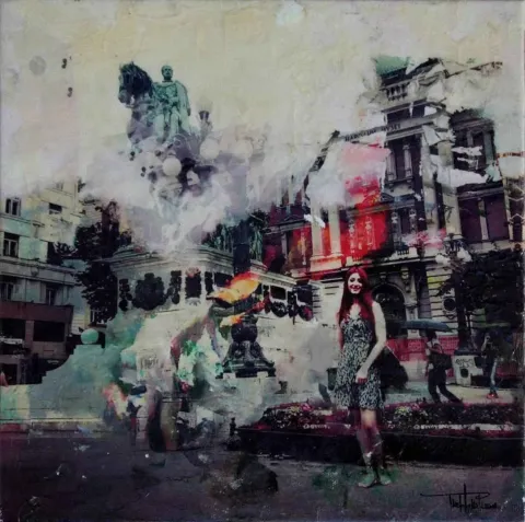 MUSTAFA MUTLU — “isimsiz”, 2016 "isimsiz" eseri MUSTAFA MUTLU tarafından 2016 yılında 25x25 cm ölçülerinde Tuval üzeri karışık teknik tekniği ile yapılmıştır.
