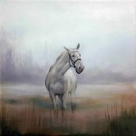 ÖZLEM KARA — “isimsiz”, 2016 "isimsiz" eseri ÖZLEM KARA tarafından 2016 yılında 25x25 cm ölçülerinde Tuval üzeri yağlı boya tekniği ile yapılmıştır.