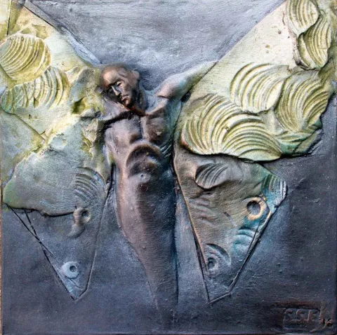 "isimsiz" eseri SERKAN SUPHİ ERTUĞRUL tarafından 2016 yılında 25x25 cm ölçülerinde Seramik tekniği ile yapılmıştır.