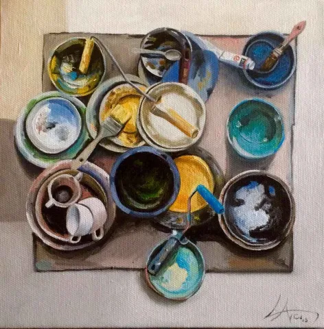 UĞUR AVCI — “isimsiz”, 2016 "isimsiz" eseri UĞUR AVCI tarafından 2016 yılında 25x25 cm ölçülerinde Tuval üzeri yağlı boya tekniği ile yapılmıştır.