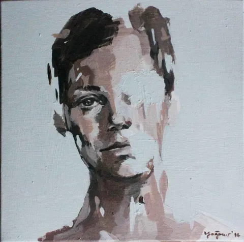 "Ben Kimim" eseri YAĞMUR YÖRÜK tarafından 2016 yılında 25x25 cm ölçülerinde Tuval üzeri yağlı boya tekniği ile yapılmıştır.