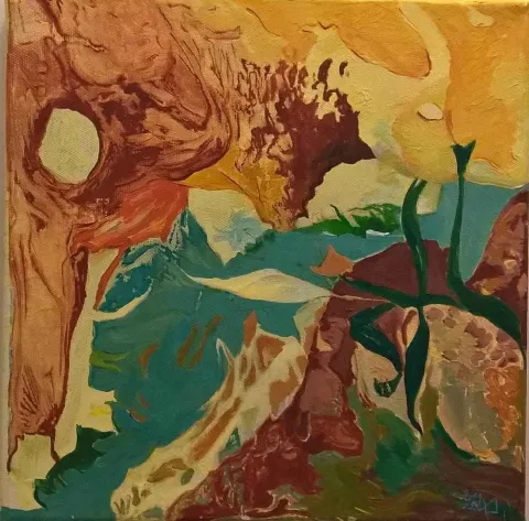 YELİZ DELİCE — “isimsiz”, 2016 "isimsiz" eseri YELİZ DELİCE tarafından 2016 yılında 25x25 cm ölçülerinde Tuval üzeri yağlı boya tekniği ile yapılmıştır.
