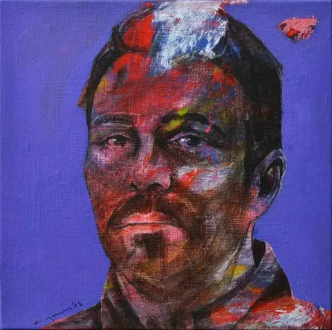 "Biyometrik Seri" eseri CEYHUN YAMAN tarafından 2016 yılında 25x25 cm ölçülerinde Tuval üzeri yağlı boya tekniği ile yapılmıştır.