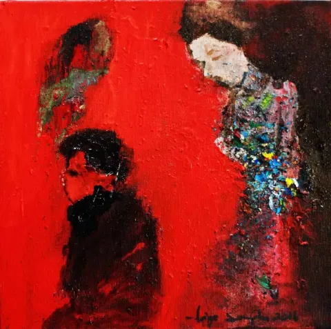 "isimsiz" eseri ASİYE SARIOĞLU tarafından 2016 yılında 25x25 cm ölçülerinde Tuval üzeri yağlı boya tekniği ile yapılmıştır.
