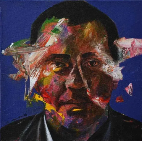 "Biyometrik Seri" eseri CEYHUN YAMAN tarafından 2016 yılında 25x25 cm ölçülerinde Tuval üzeri yağlı boya tekniği ile yapılmıştır.