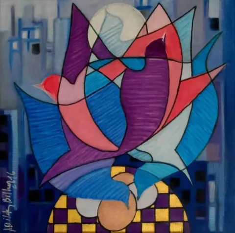 DİLEK BİLHAN — “isimsiz”, 2016 "isimsiz" eseri DİLEK BİLHAN tarafından 2016 yılında 25x25 cm ölçülerinde Tuval üzeri yağlı boya tekniği ile yapılmıştır.