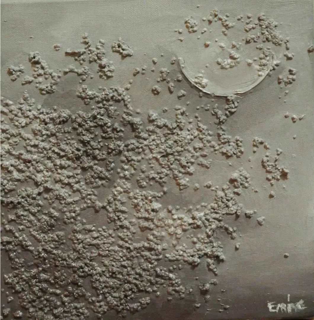 "Paslanmış Ruhlara Hitap" eseri EMİNE GÜNDÜZ tarafından 2016 yılında 25x25 cm ölçülerinde Tuval üzeri karışık teknik tekniği ile yapılmıştır.