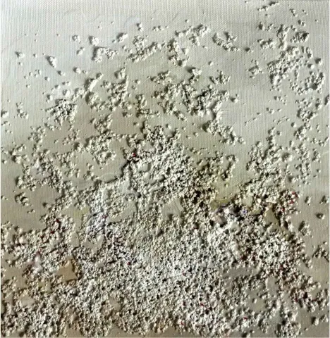 EMİNE GÜNDÜZ — “Paslanmış Ruhlara Hitap”, 2016 "Paslanmış Ruhlara Hitap" eseri EMİNE GÜNDÜZ tarafından 2016 yılında 25x25 cm ölçülerinde Tuval üzeri karışık teknik tekniği ile yapılmıştır.