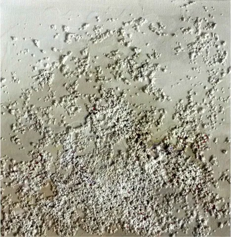 EMİNE GÜNDÜZ — “Paslanmış Ruhlara Hitap”, 2016 "Paslanmış Ruhlara Hitap" eseri EMİNE GÜNDÜZ tarafından 2016 yılında 25x25 cm ölçülerinde Tuval üzeri karışık teknik tekniği ile yapılmıştır.