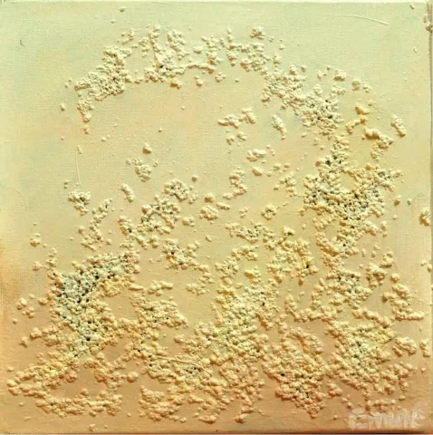 EMİNE GÜNDÜZ — “Paslanmış Ruhlara Hitap”, 2016 "Paslanmış Ruhlara Hitap" eseri EMİNE GÜNDÜZ tarafından 2016 yılında 25x25 cm ölçülerinde Tuval üzeri karışık teknik tekniği ile yapılmıştır.