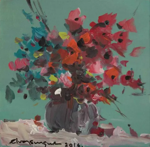 ELVAN SUNGUR — “isimsiz”, 2016 "isimsiz" eseri ELVAN SUNGUR tarafından 2016 yılında 25x25 cm ölçülerinde Tuval üzeri yağlı boya tekniği ile yapılmıştır.