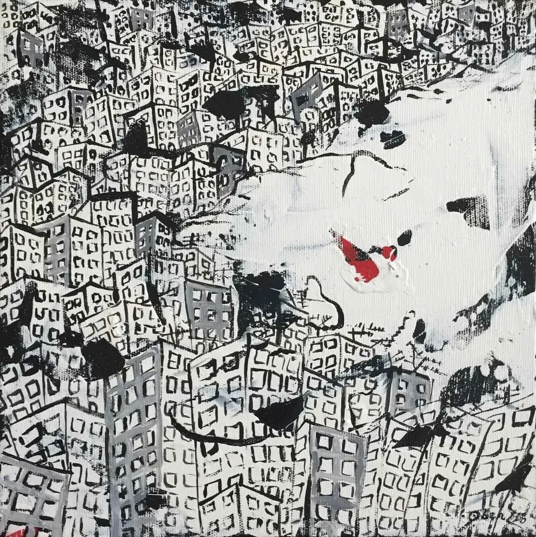 "isimsiz" eseri OBEN YILMAZ tarafından 2016 yılında 25x25 cm ölçülerinde Tuval üzeri yağlı boya tekniği ile yapılmıştır.