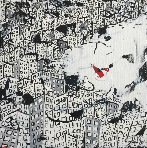 OBEN YILMAZ — “isimsiz”, 2016 "isimsiz" eseri OBEN YILMAZ tarafından 2016 yılında 25x25 cm ölçülerinde Tuval üzeri yağlı boya tekniği ile yapılmıştır.